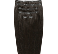 Clip on hair extensions #2 Mörkbrun - 7 delar - 60 cm | Gold24